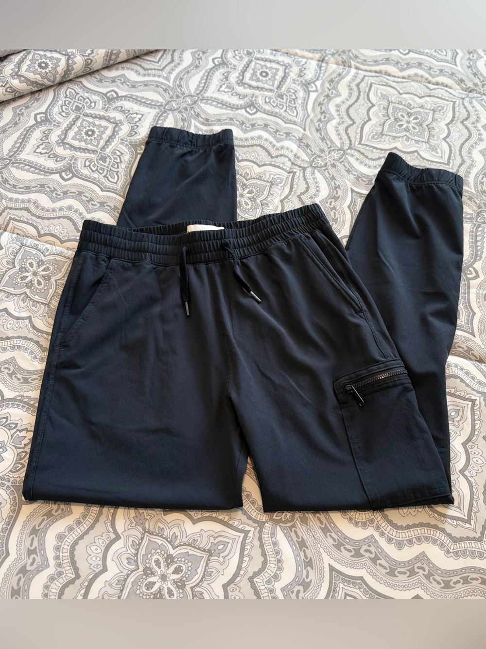 abercrombie kids Black Drawstring Cargo Joggers